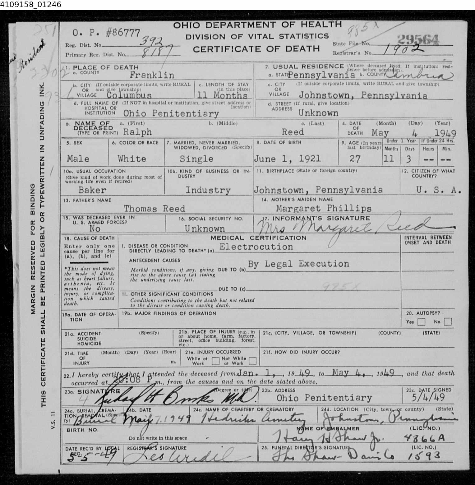 RalphReedDeathCertificate